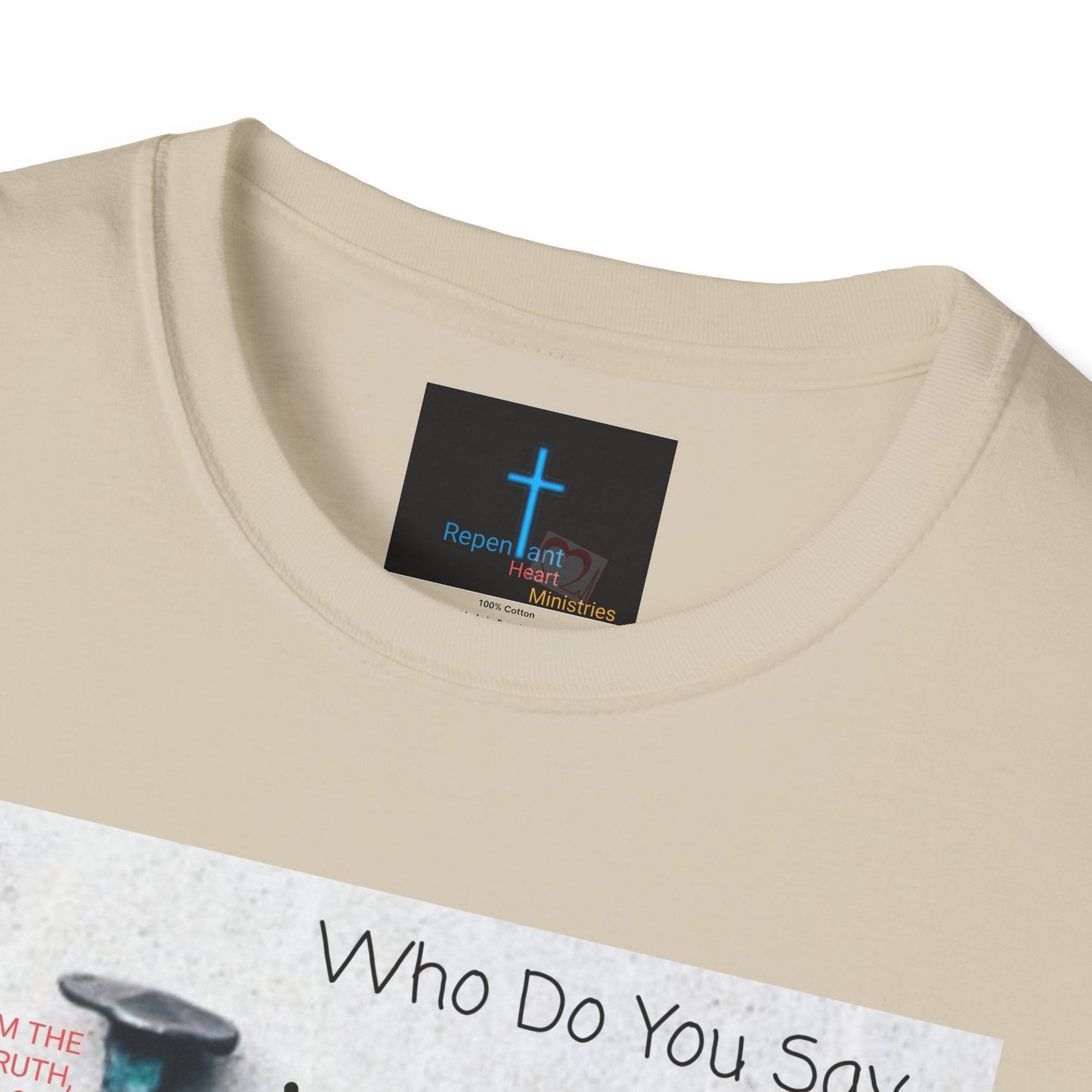 'Who Do You Say I Am' Unisex Softstyle Christian T-Shirt