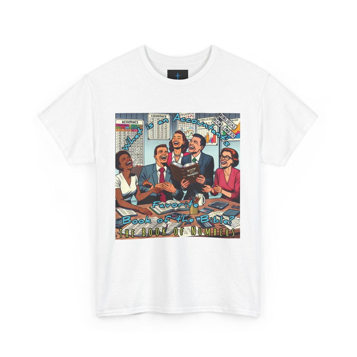 Biblical Dad Jokes: Book of Numbers Unisex Heavy Cotton Tee - Fun Retro Design