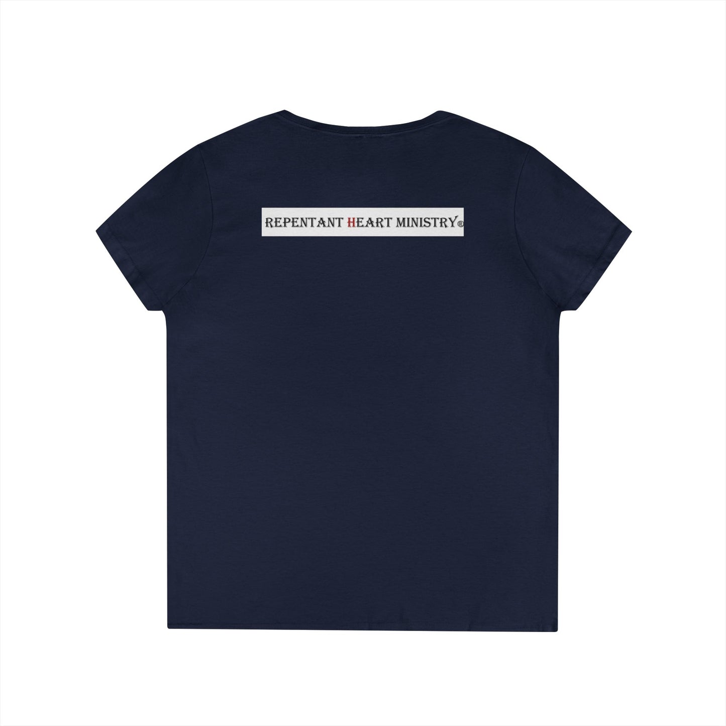 Biblical Ladies' V-Neck T-Shirt - God on the Mountain, Valley Design