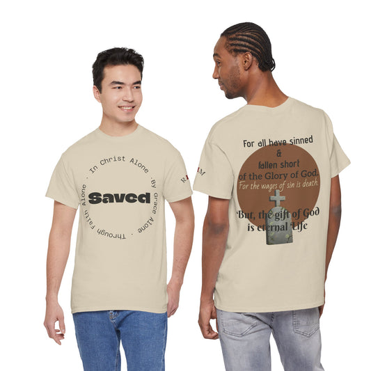 "Saved" Ephesians 2:8 T‑Shirt — Scripture back