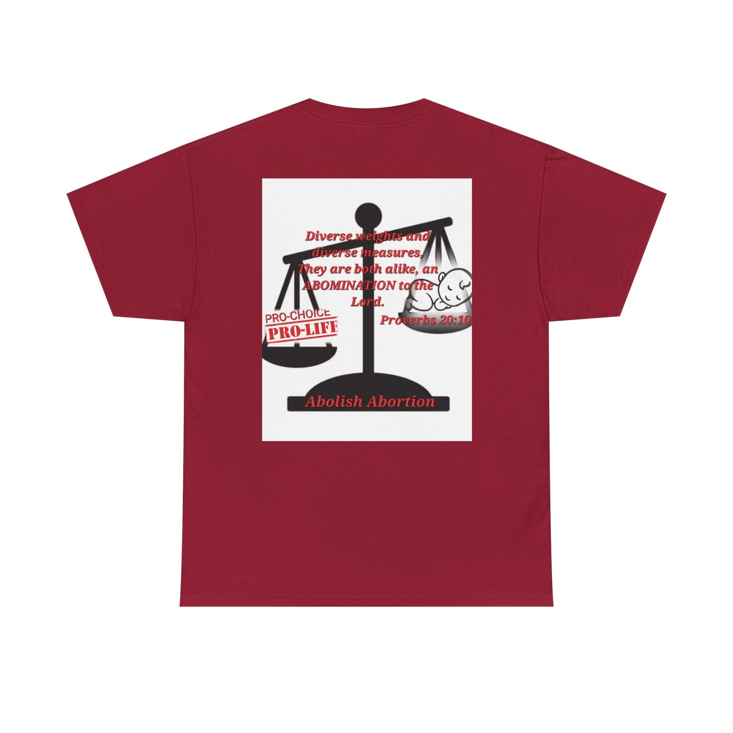 Abolish Abortion Unisex Heavy Cotton Tee - Leviticus & Proverbs Design