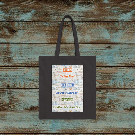 Faith Based Cotton Canvas Tote Bag - Faith Journey Design