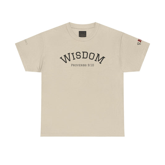 "Wisdom" Proverbs 9:10 T-shirt — "The fear of the Lord is the beginning of wisdom" Christian Scripture