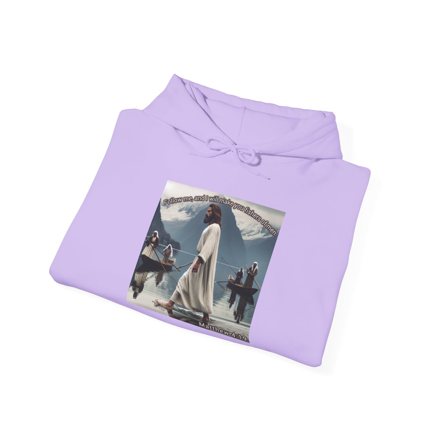 Matt 4:19 - Jesus Image- Unisex Heavy Blend™ Hooded Sweatshirt - Scriptural Mountain Design