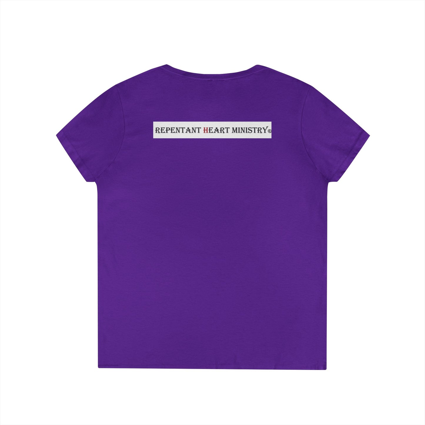 Biblical Ladies' V-Neck T-Shirt - God on the Mountain, Valley Design