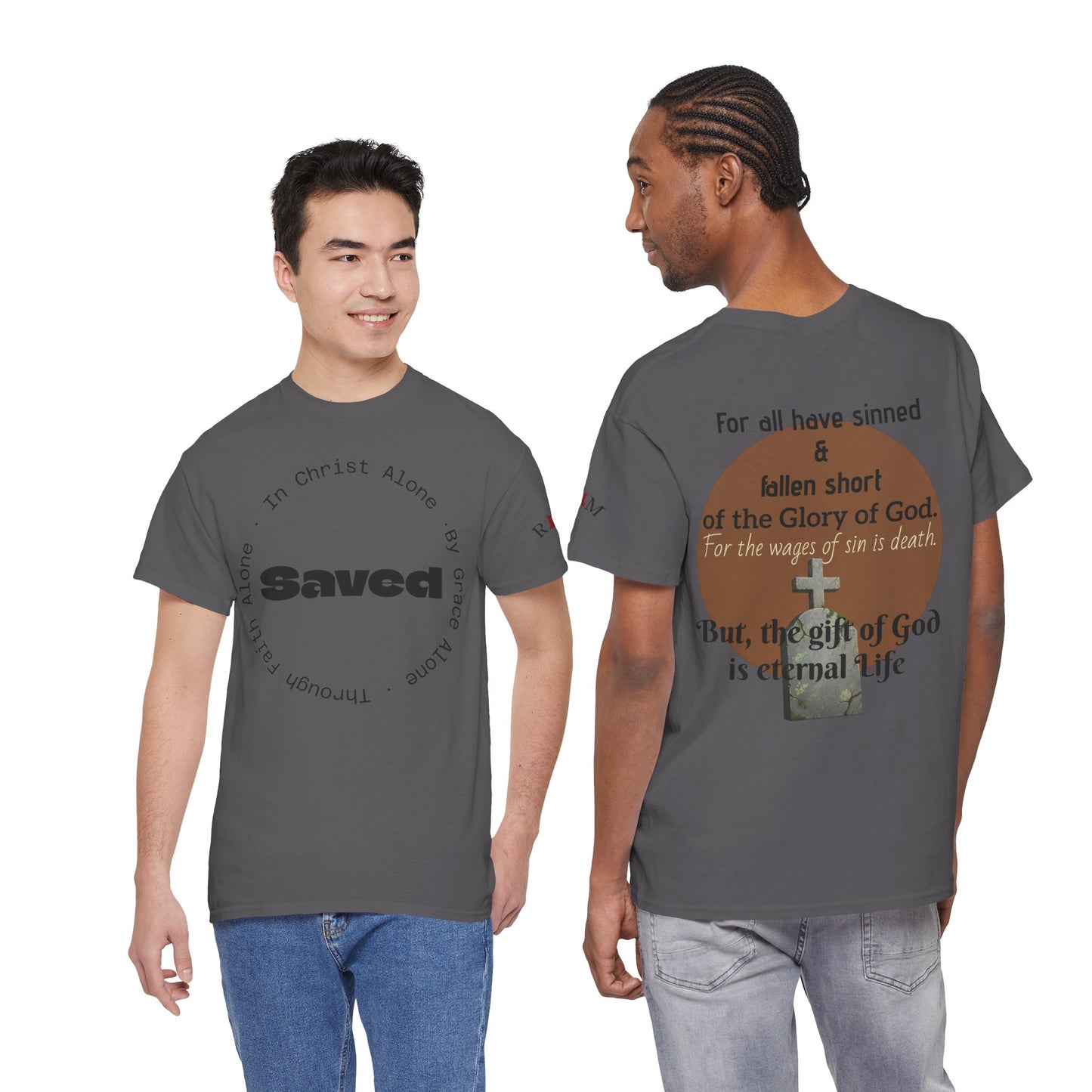 "Saved" Ephesians 2:8 T‑Shirt — Scripture back