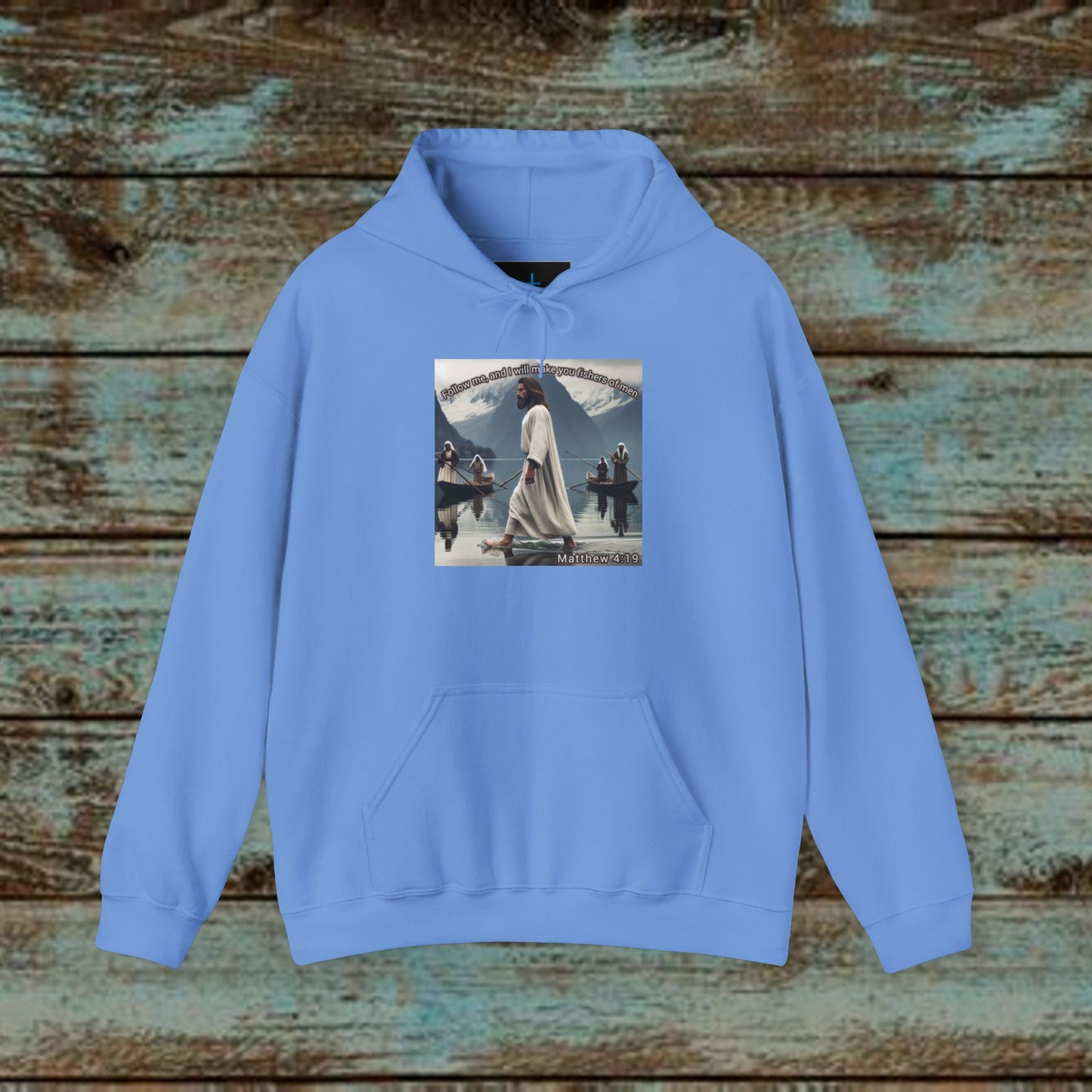 Matt 4:19 - Jesus Image- Unisex Heavy Blend™ Hooded Sweatshirt - Scriptural Mountain Design