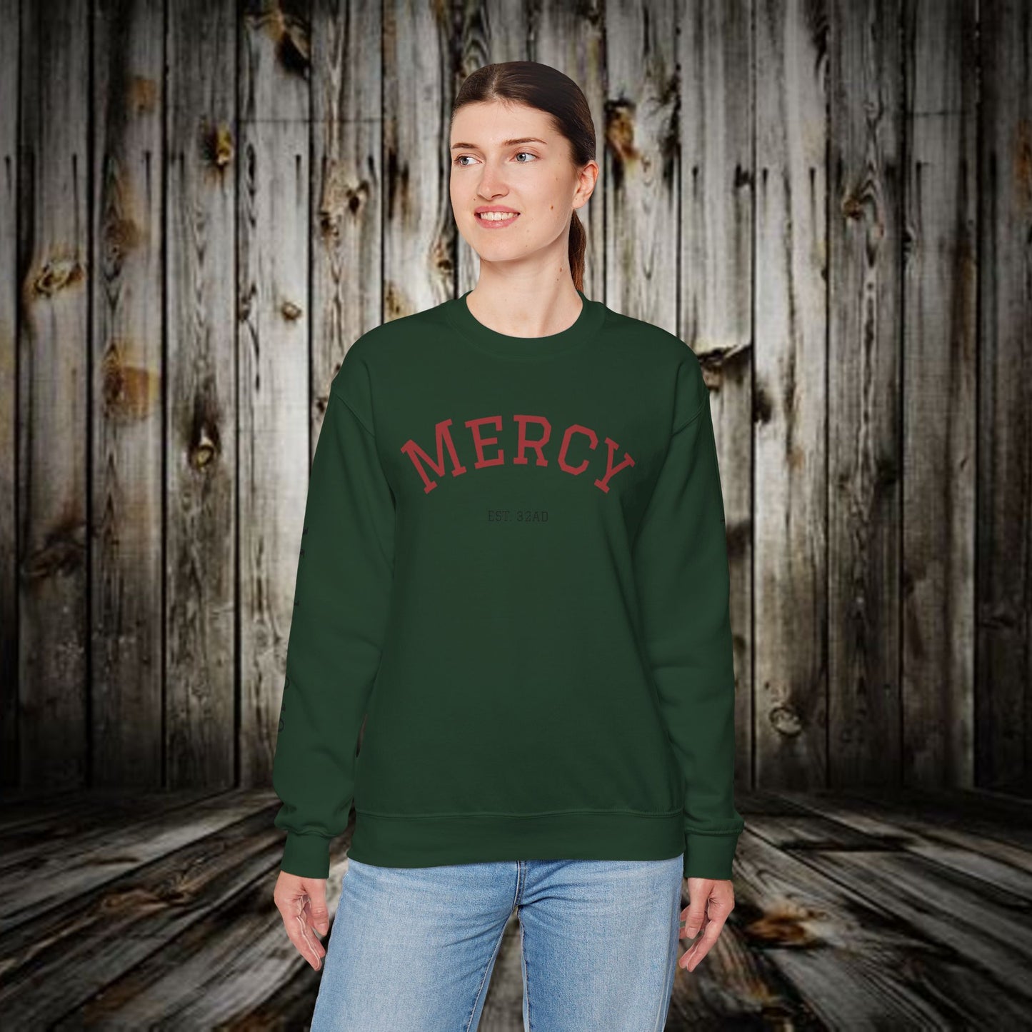 Mercy Crewneck Sweatshirt (Matthew 9:13) — "I Desire Mercy, Not Sacrifice" Inspirational Bible Verse Sweatshirt