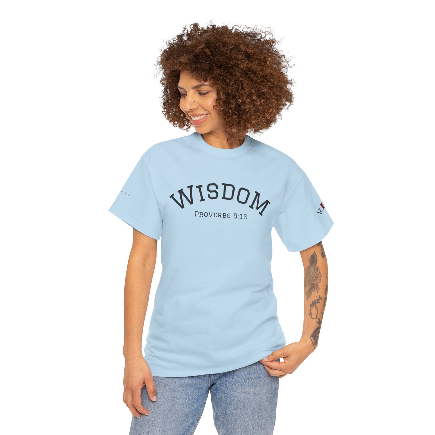 "Wisdom" Proverbs 9:10 T-shirt — "The fear of the Lord is the beginning of wisdom" Christian Scripture