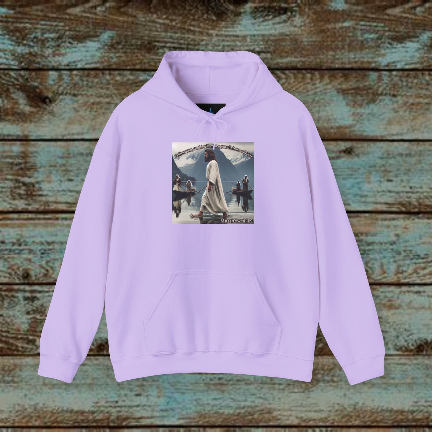 Matt 4:19 - Jesus Image- Unisex Heavy Blend™ Hooded Sweatshirt - Scriptural Mountain Design