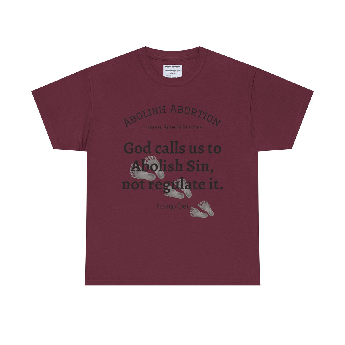 Abolish Abortion II T-Shirt — Jeremiah 1:5 Christian Message