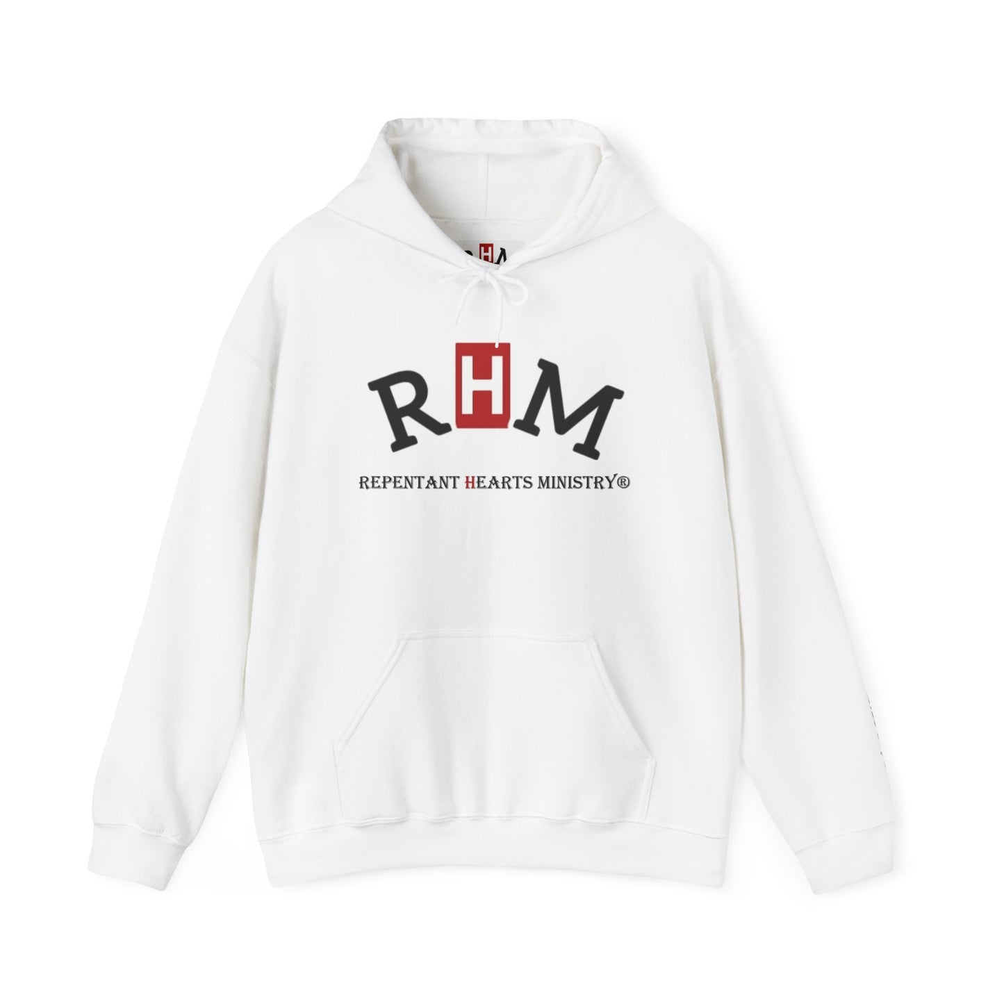 Rev 2:5- Hoodie-Repentant Hearts Ministry Hoodie — RHM Logo & Menorah Script Pullover