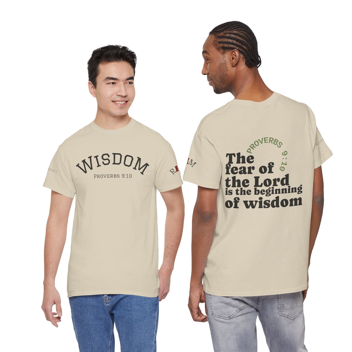 "Wisdom" Proverbs 9:10 T-shirt — "The fear of the Lord is the beginning of wisdom" Christian Scripture