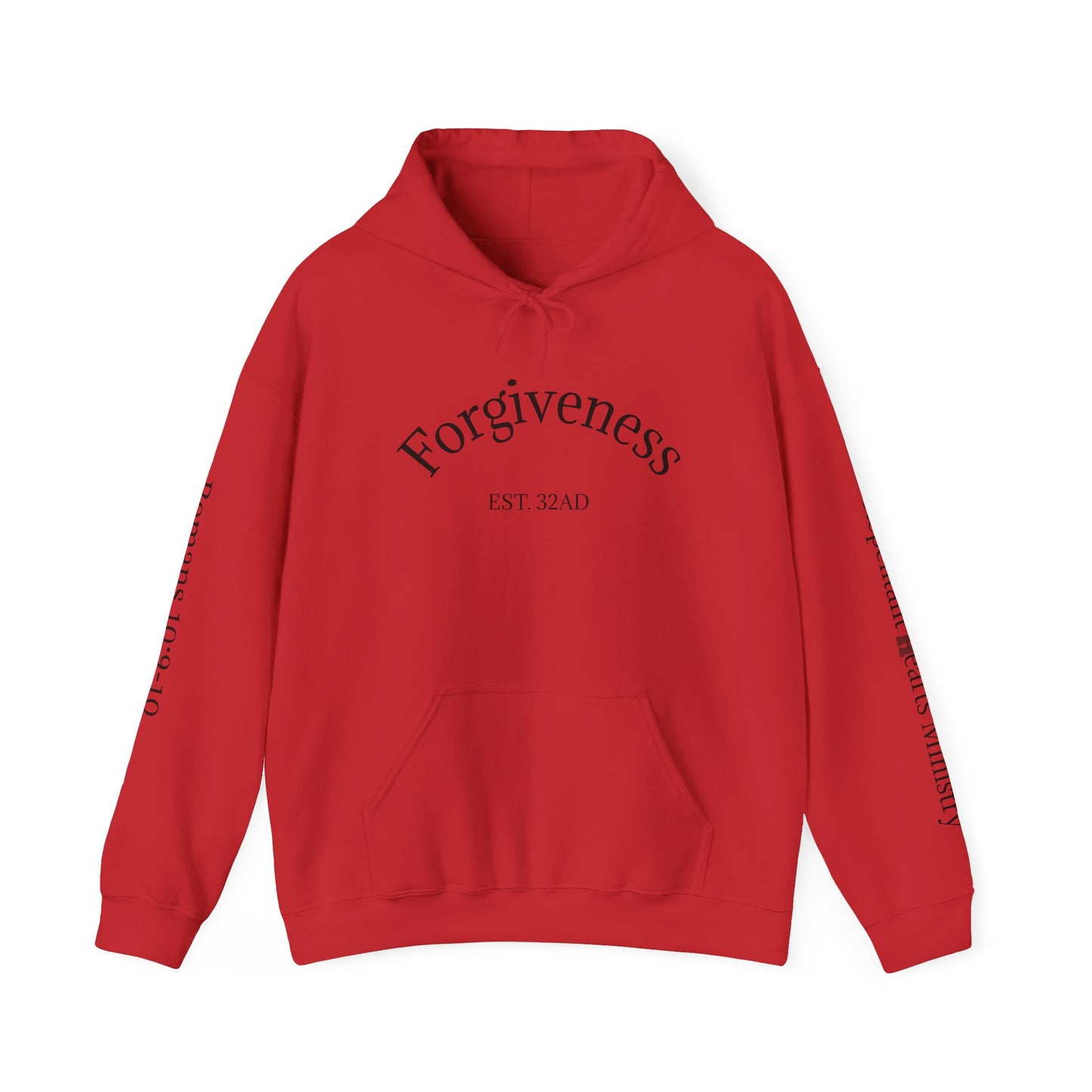 Forgiveness Hoodie (Romans 10:9-10)— Christian Scripture Faith Pullover