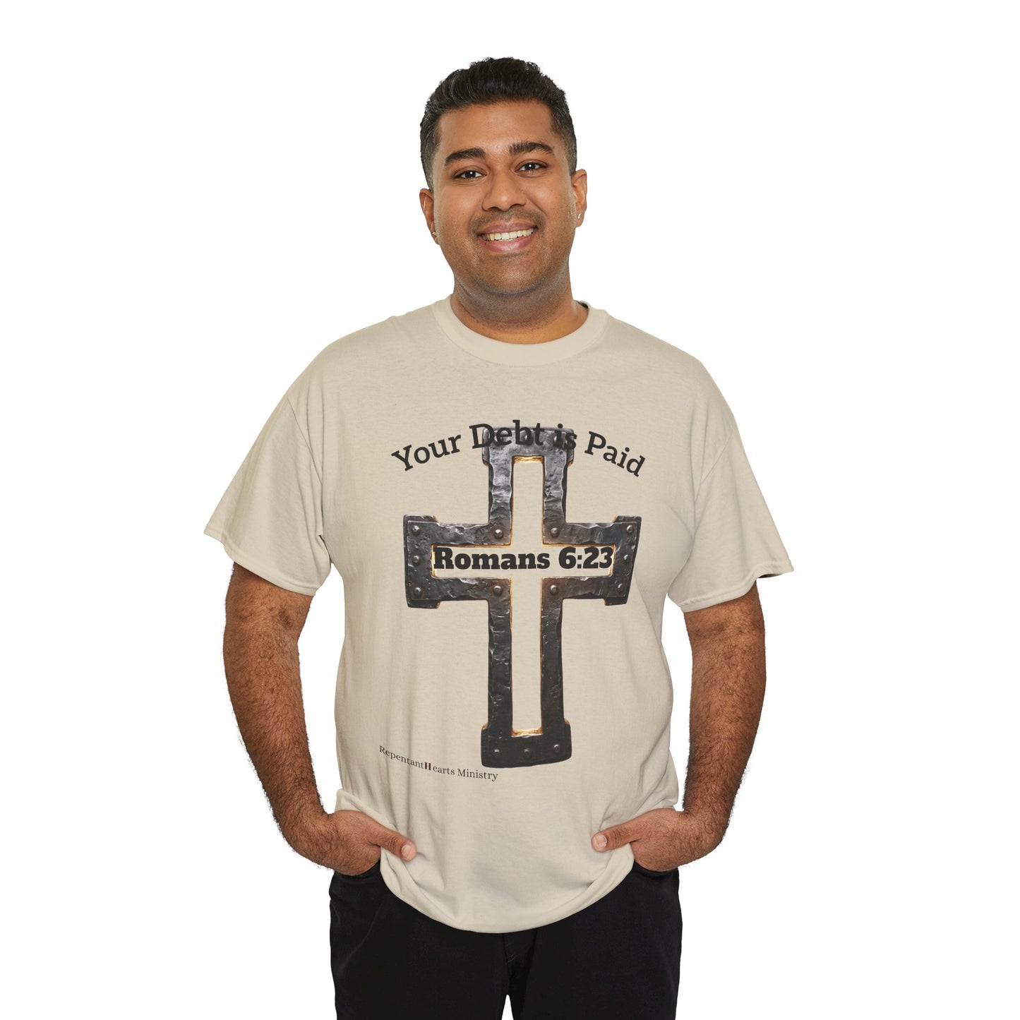 Your Debt Is Paid Romans 6:23 Inspirational- Christian Cross T-Shirt