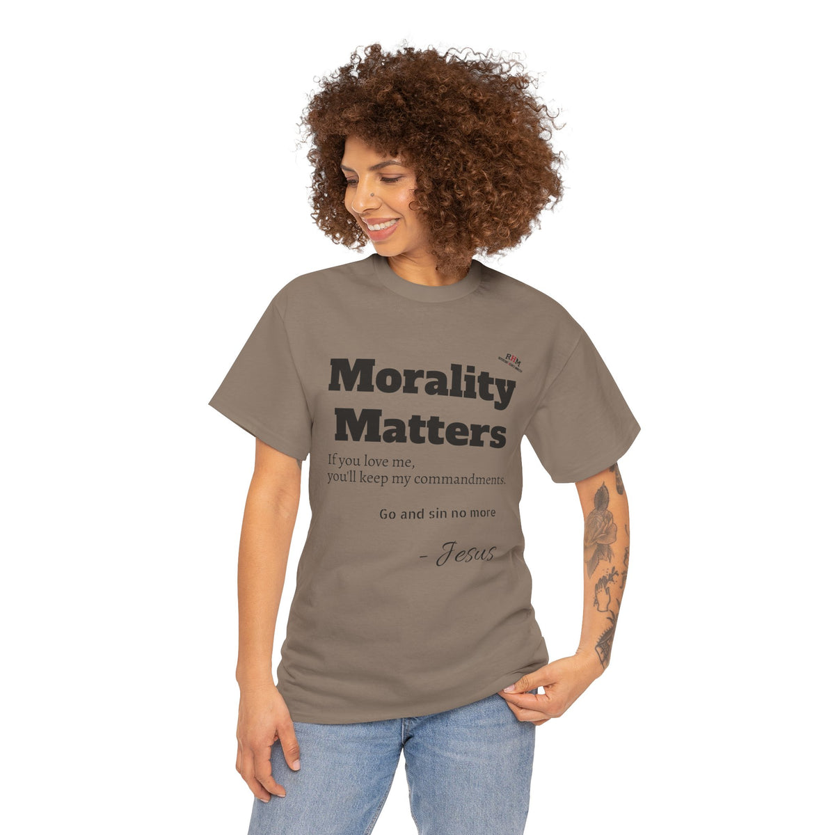 Morality Matters- Bible Scripture and John Adam's quote Unisex Heavy Cotton Tee