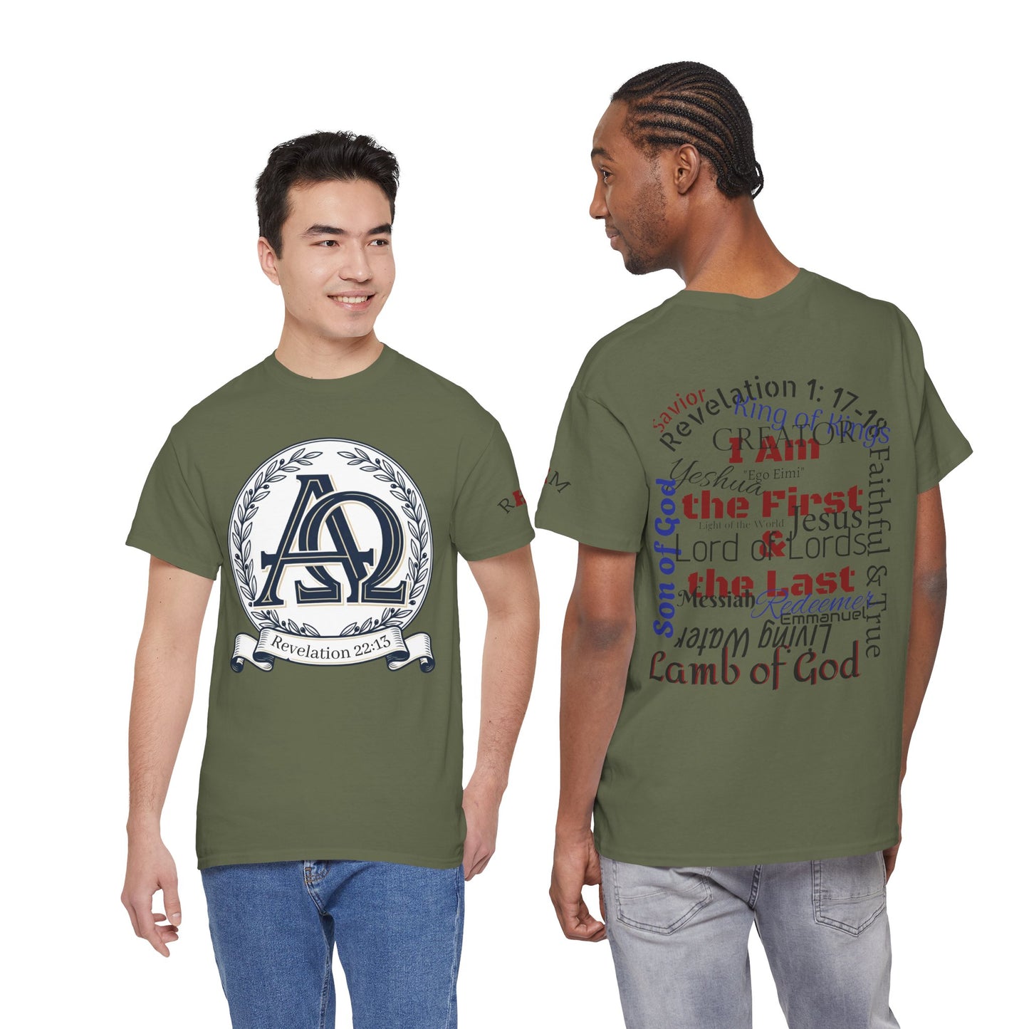 Alpha Omega T-shirt "I Am the First & the Last" Names of Jesus