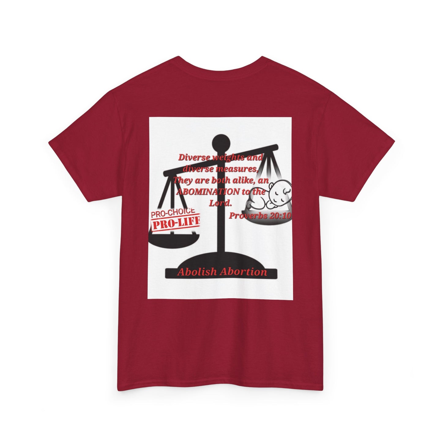 Abolish Abortion Unisex Heavy Cotton Tee - Leviticus & Proverbs Design