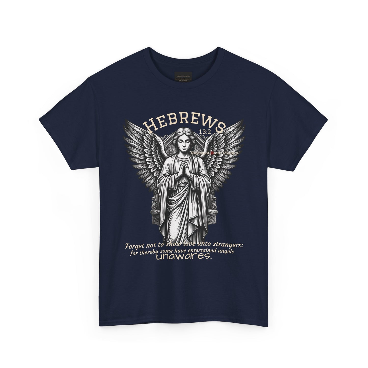 Hebrews 13:2 Angel Graphic Tee — Christian Faith Bible Verse Shirt