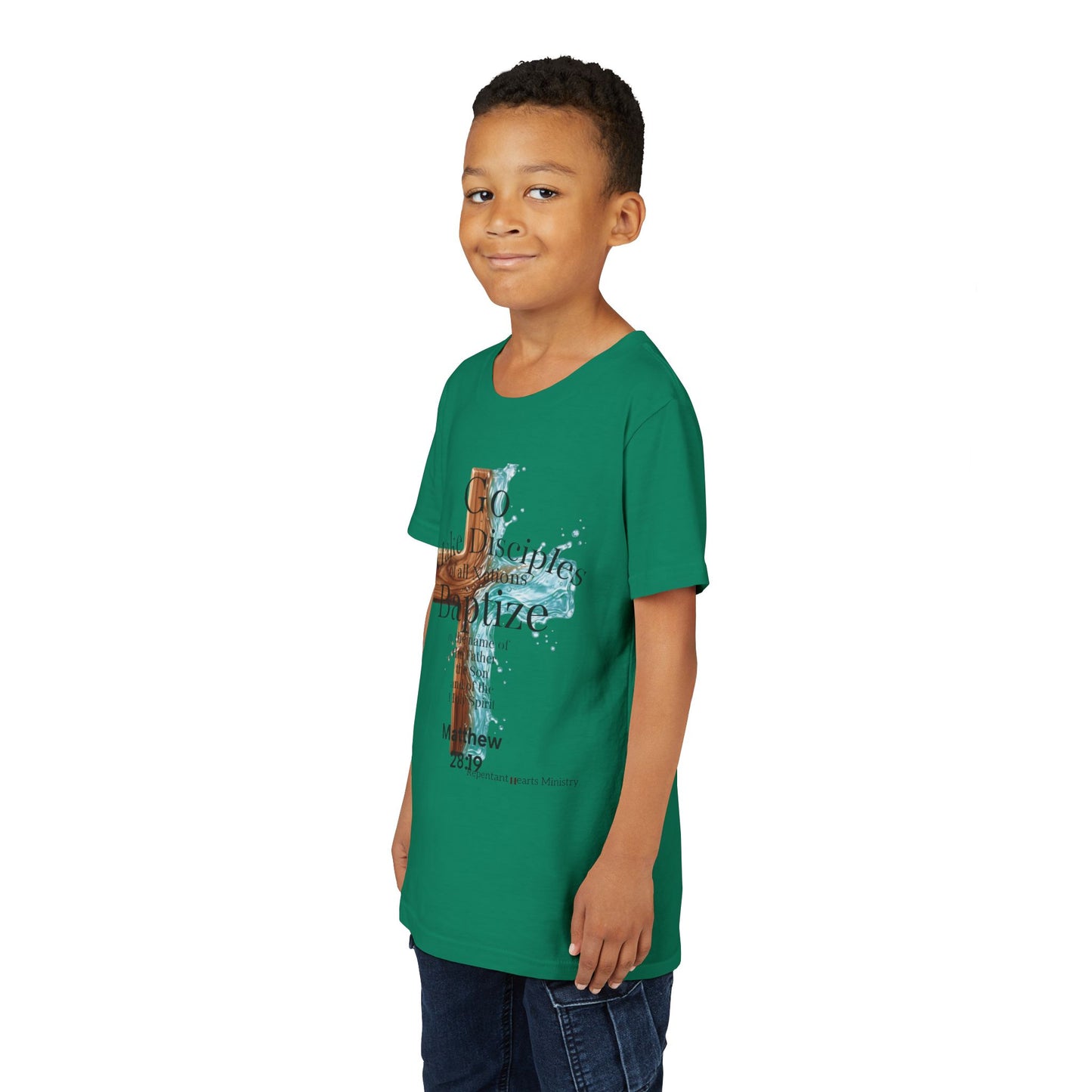 Youth Christian Matthew 28:19 – "Go, Make Disciples and Baptize" Kids T-Shirt