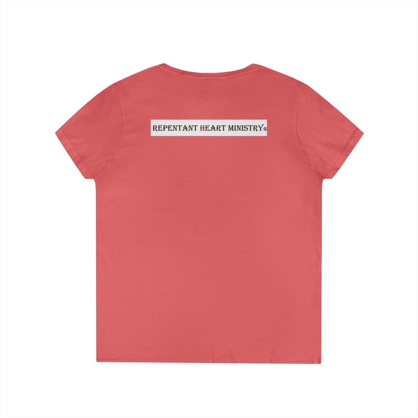 Biblical Ladies' V-Neck T-Shirt - God on the Mountain, Valley Design