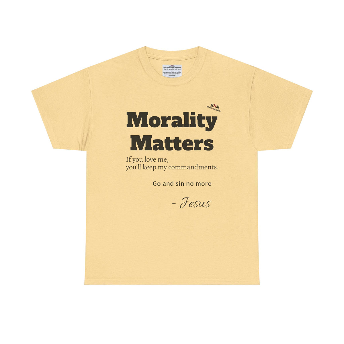 Morality Matters- Bible Scripture and John Adam's quote Unisex Heavy Cotton Tee