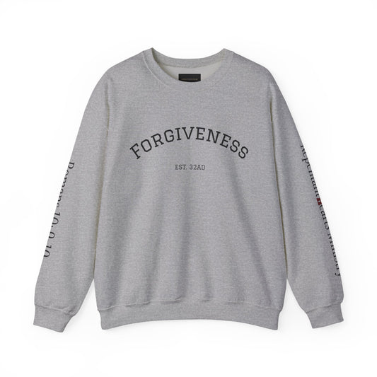Forgiveness Crewneck Sweatshirt (Romans 10:9) — Christian Faith Verse Pullover
