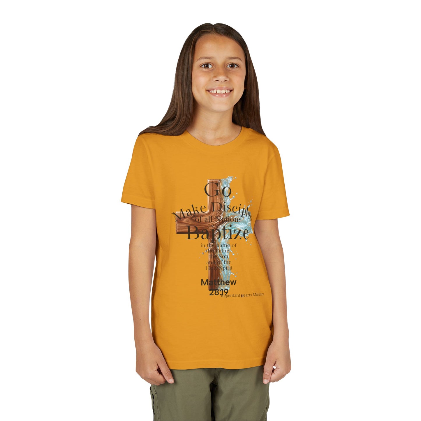 Youth Christian Matthew 28:19 – "Go, Make Disciples and Baptize" Kids T-Shirt