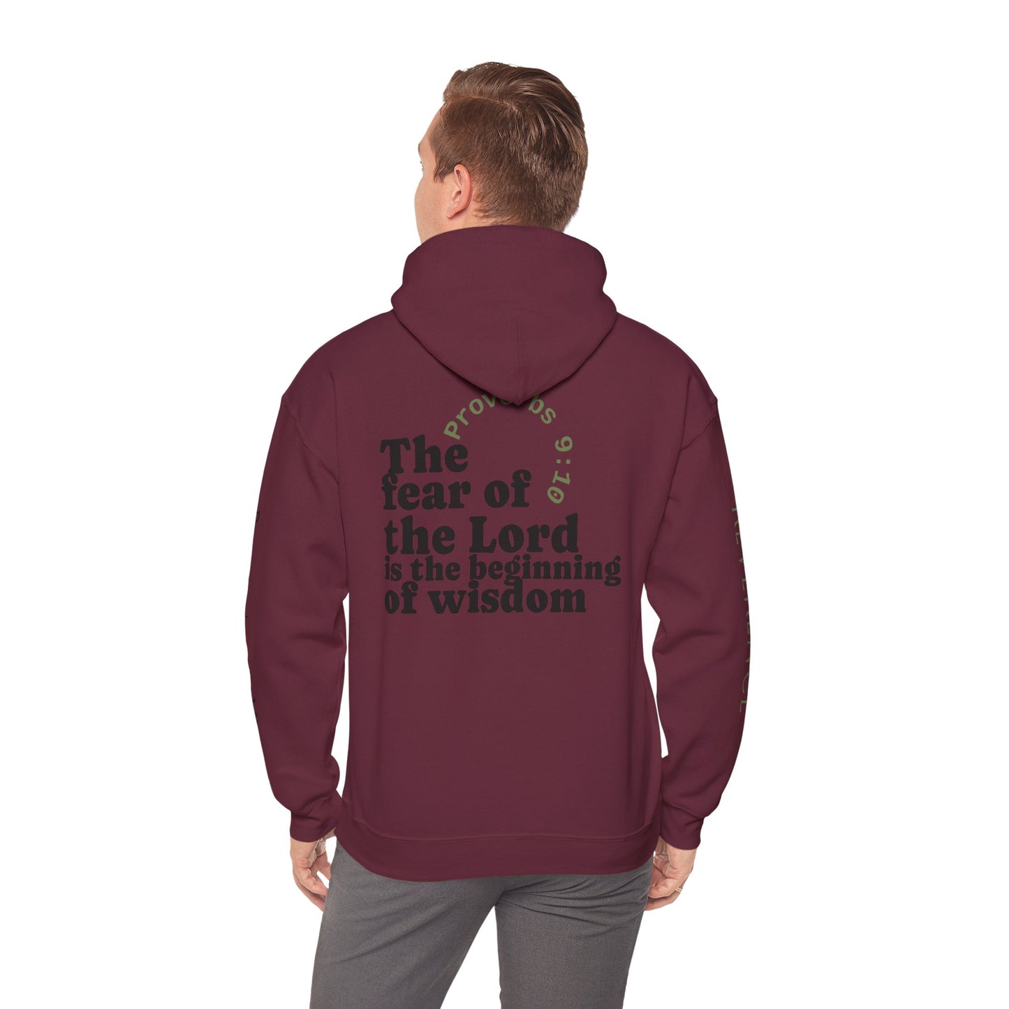 "Wisdom" Fear the Lord Proverbs 9:10 Hoodie — Scripture "Reverence"