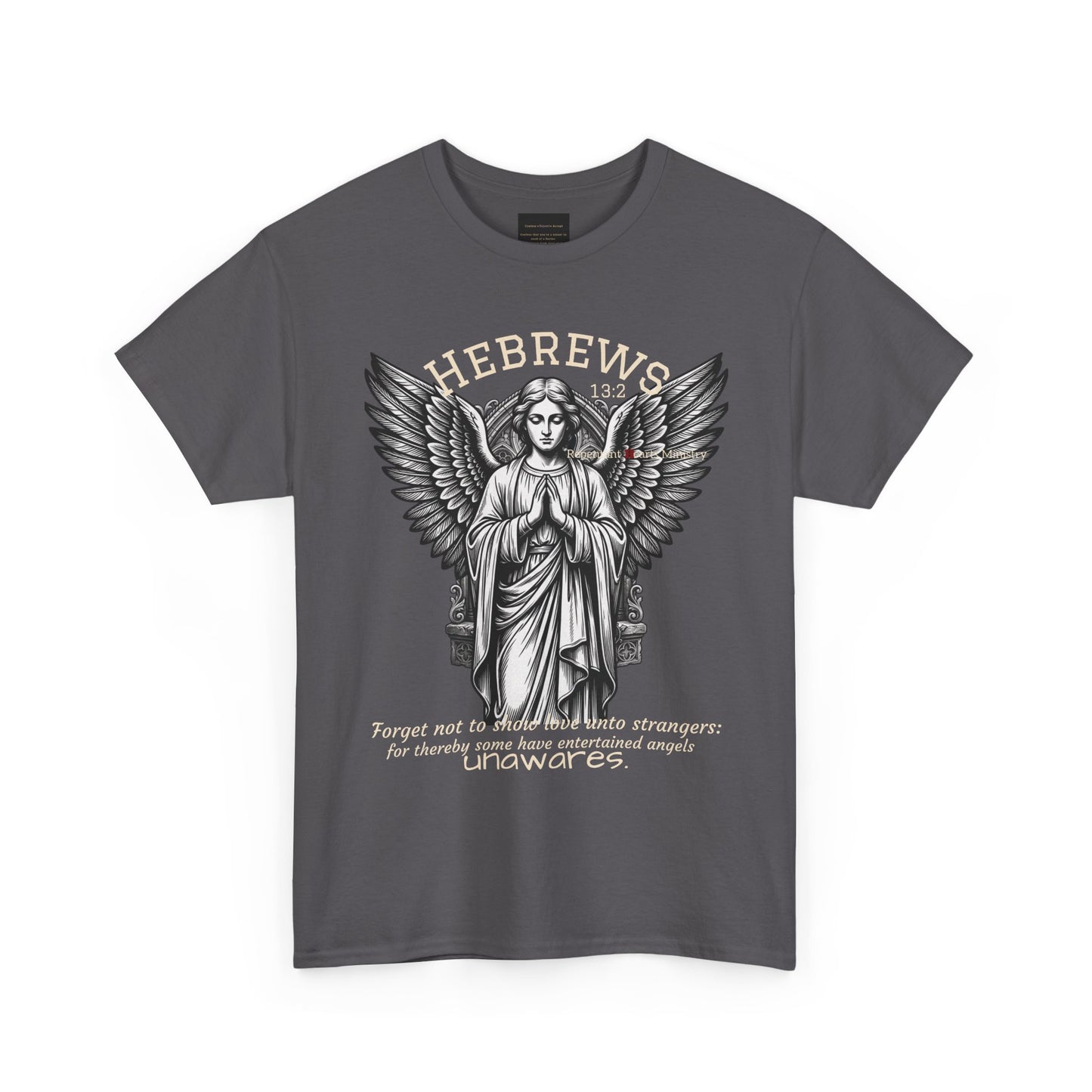 Hebrews 13:2 Angel Graphic Tee — Christian Faith Bible Verse Shirt
