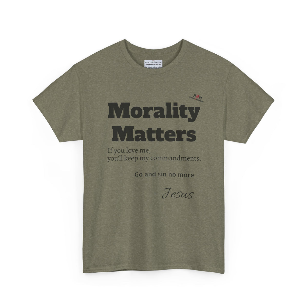 Morality Matters- Bible Scripture and John Adam's quote Unisex Heavy Cotton Tee