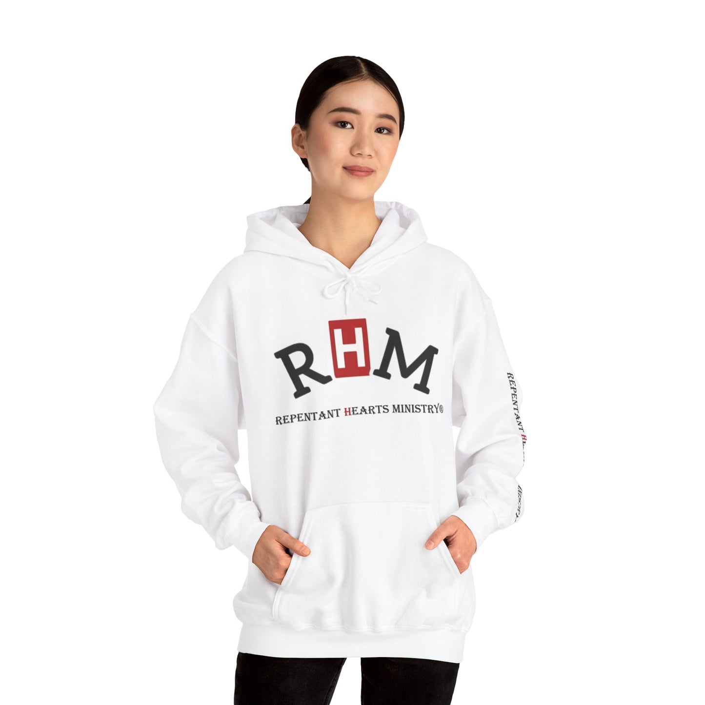 Rev 2:5- Hoodie-Repentant Hearts Ministry Hoodie — RHM Logo & Menorah Script Pullover