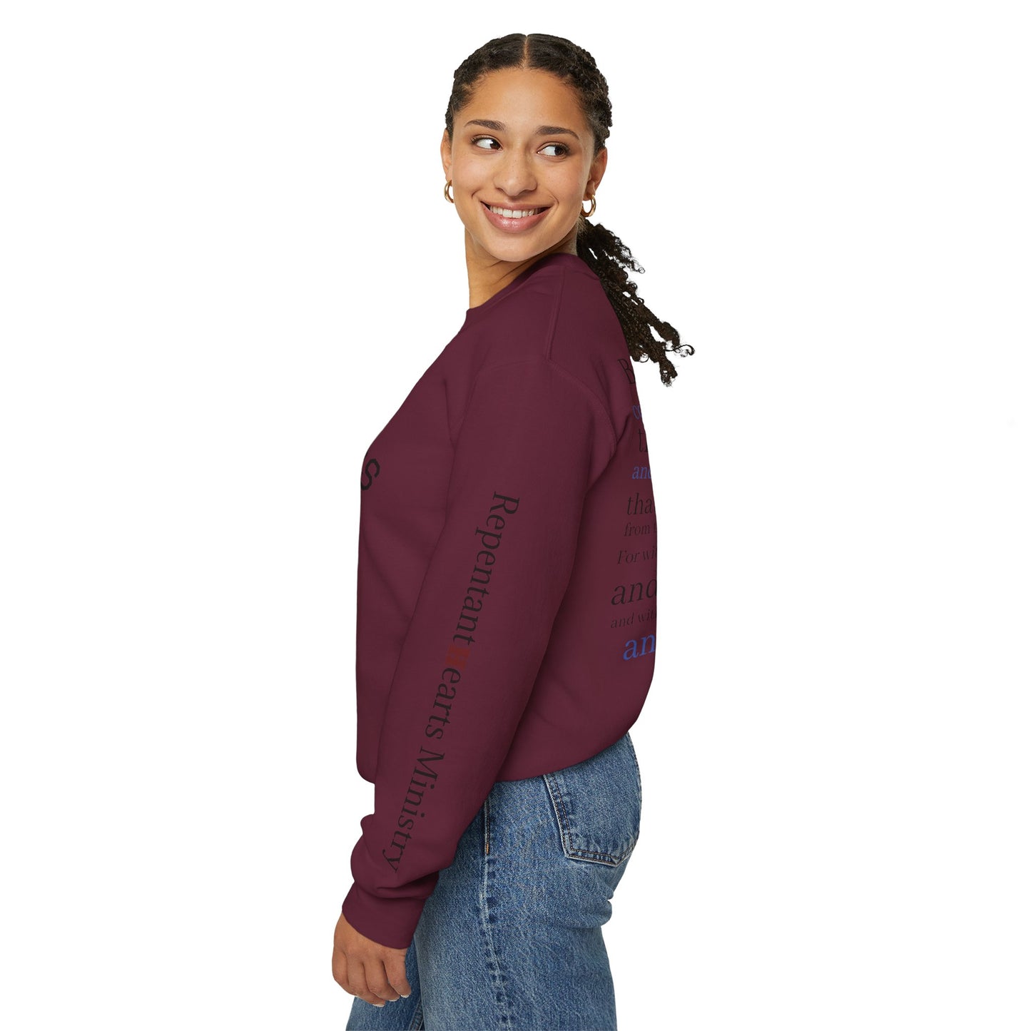 Forgiveness Crewneck Sweatshirt (Romans 10:9) — Christian Faith Verse Pullover
