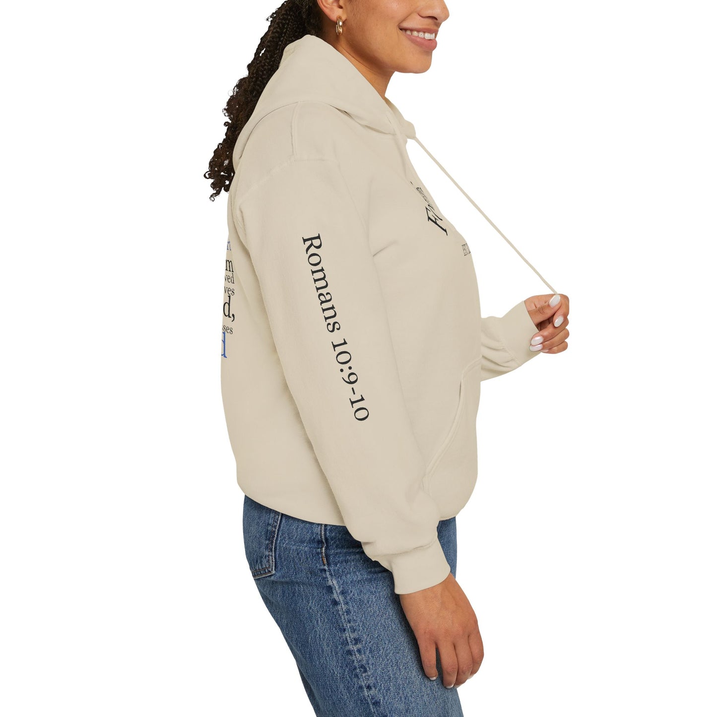 Forgiveness Hoodie (Romans 10:9-10)— Christian Scripture Faith Pullover