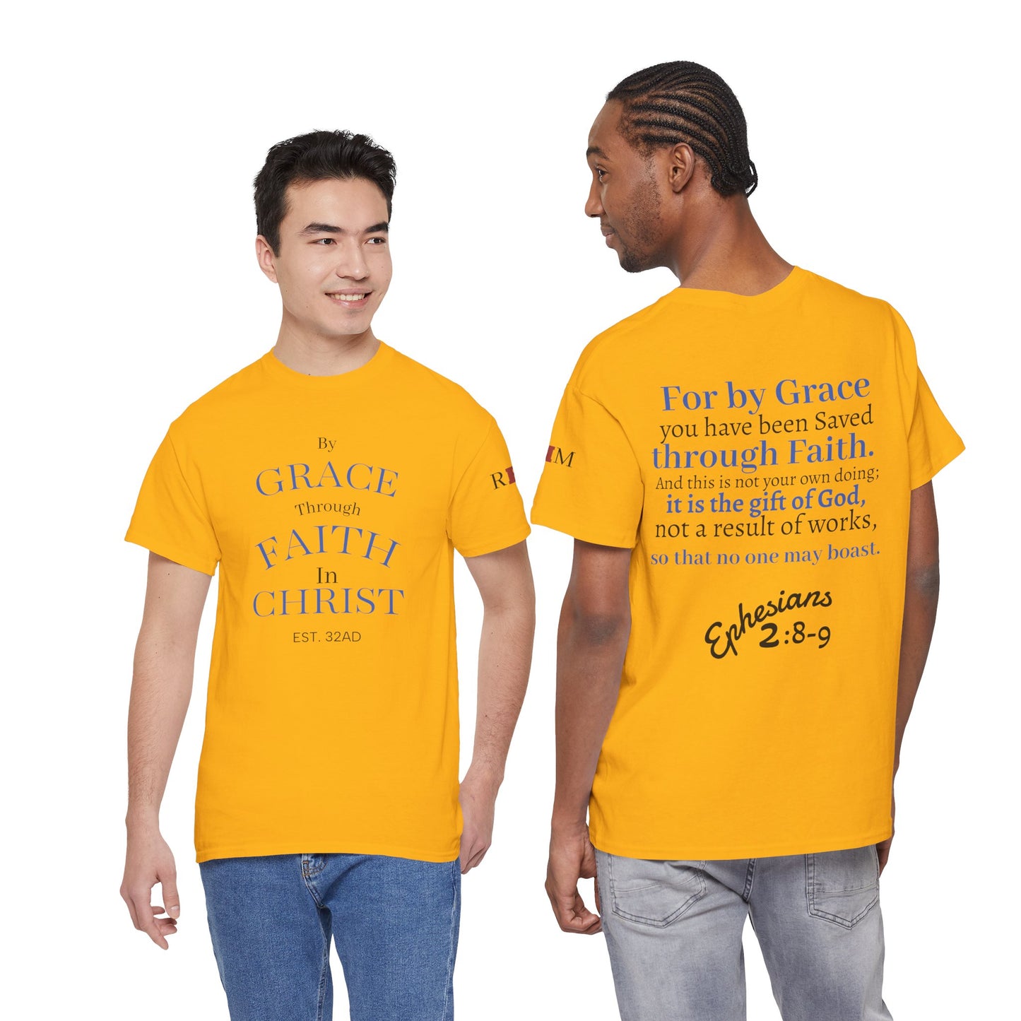 Ephesians 2:8-9 T-Shirt — "By Grace Through Faith in Christ" Christian Tee