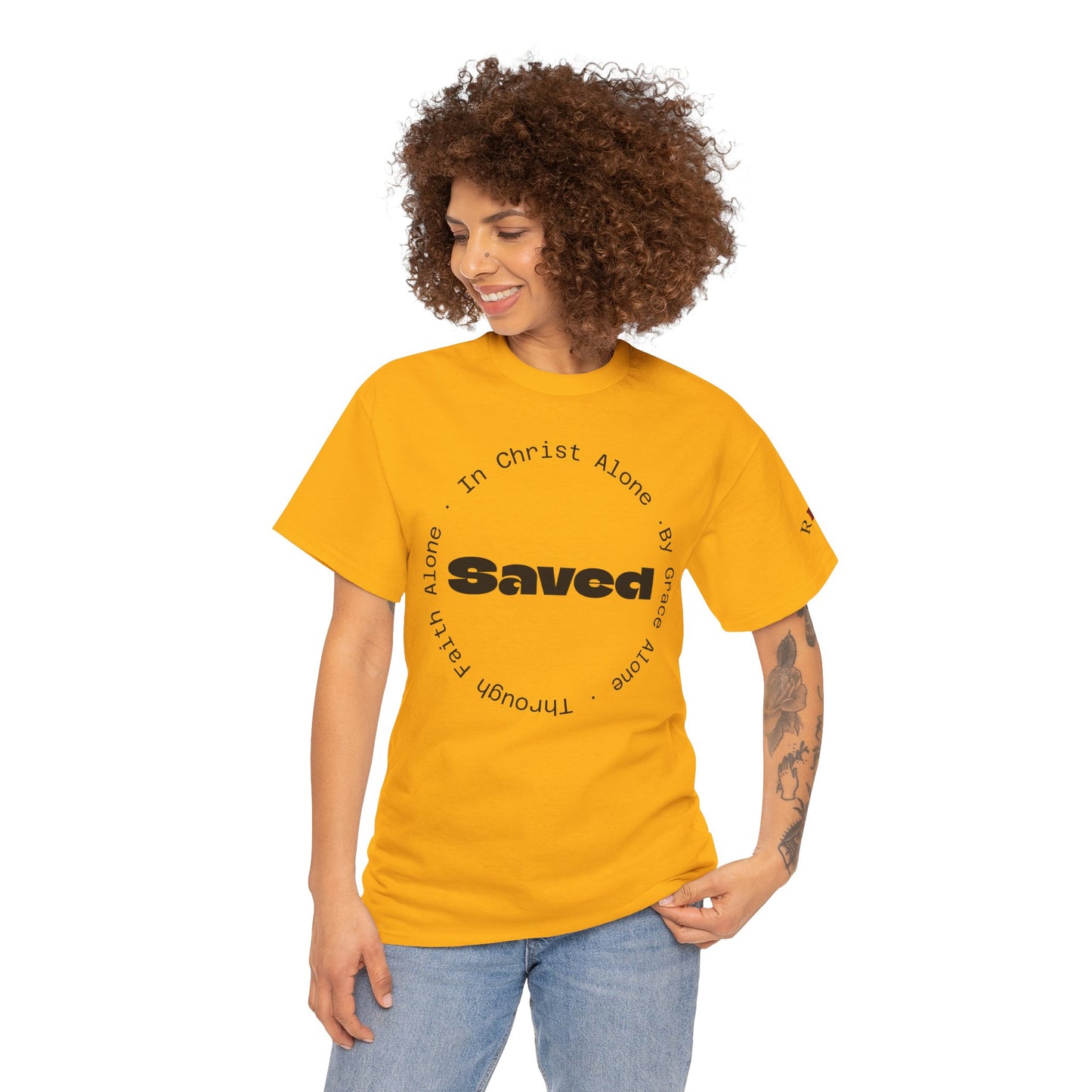 "Saved" Ephesians 2:8 T‑Shirt — Scripture back