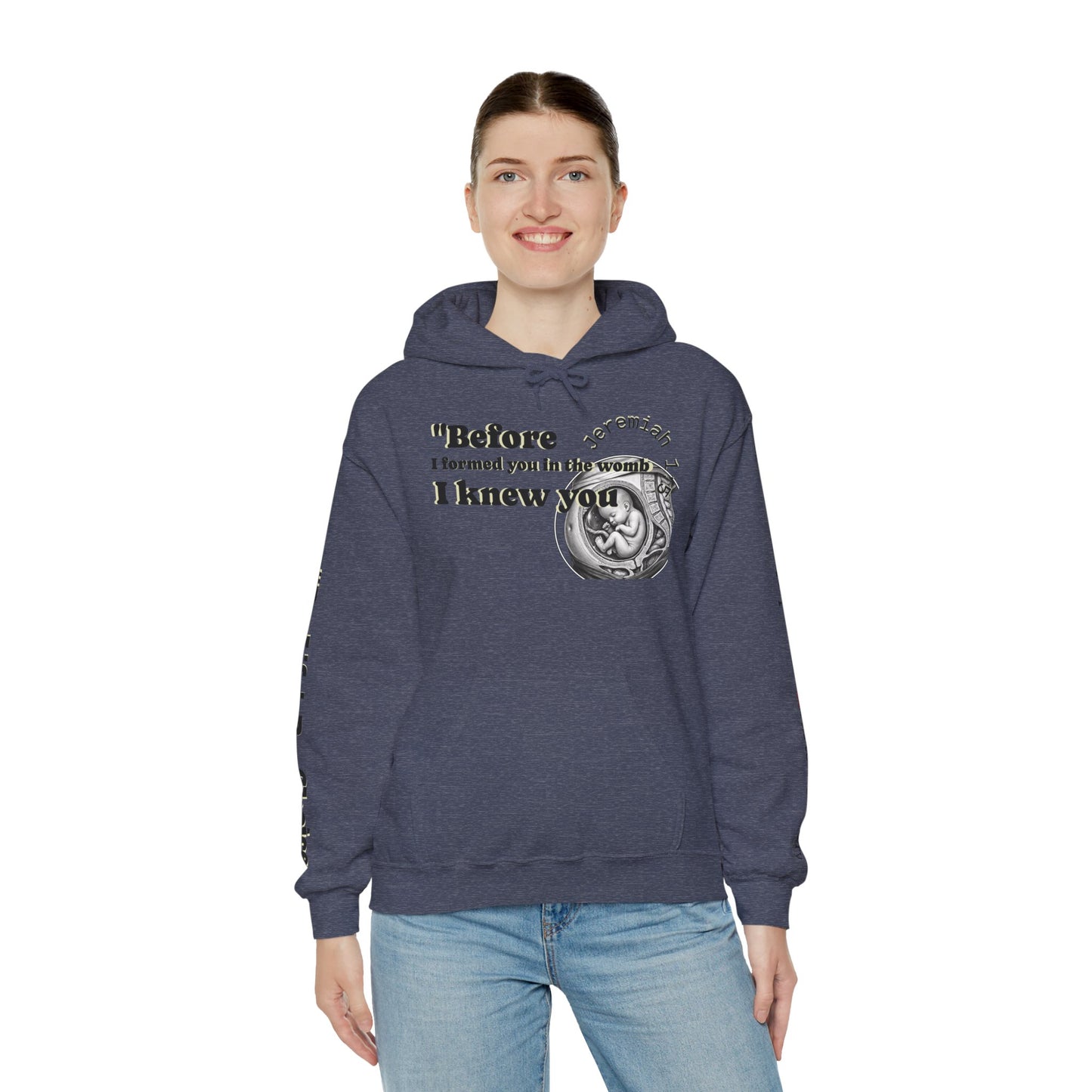 Abolish Abortion Heavy Blend™ Jeremiah 1:5 Hooded Sweatshirt