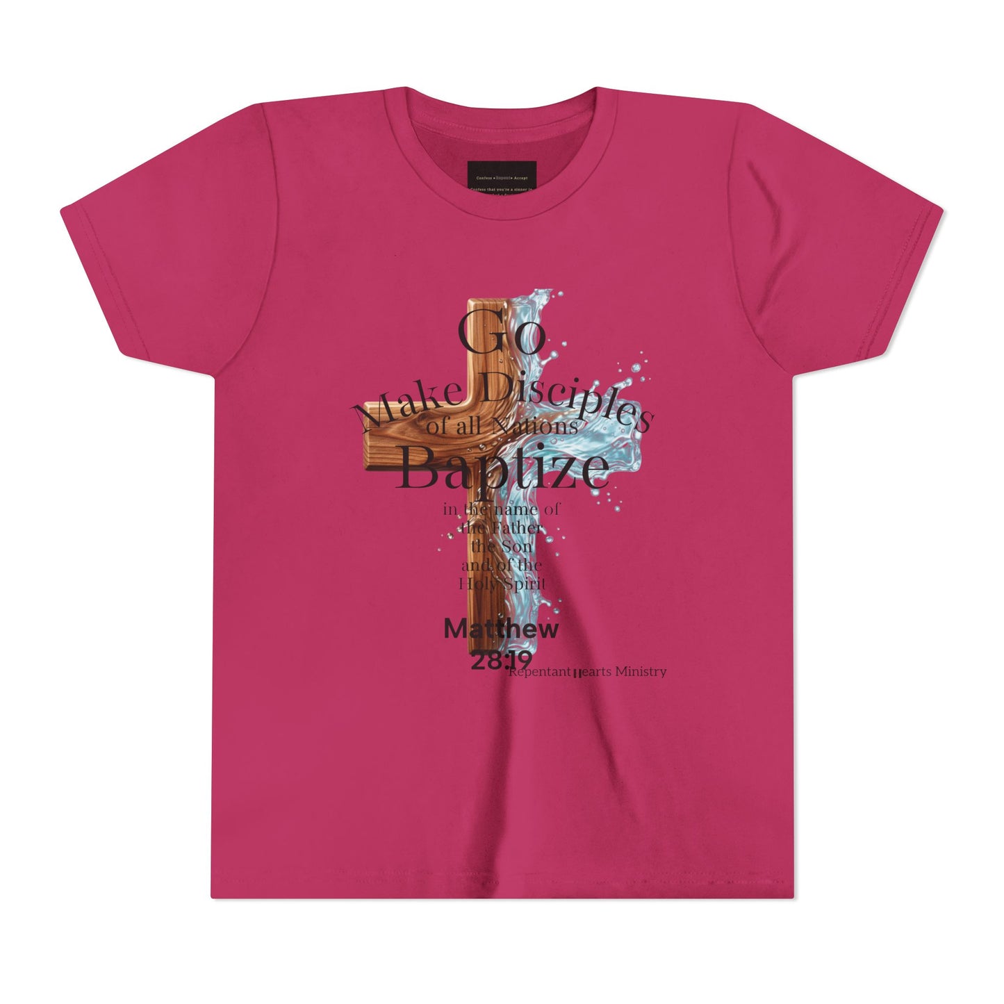 Youth Christian Matthew 28:19 – "Go, Make Disciples and Baptize" Kids T-Shirt