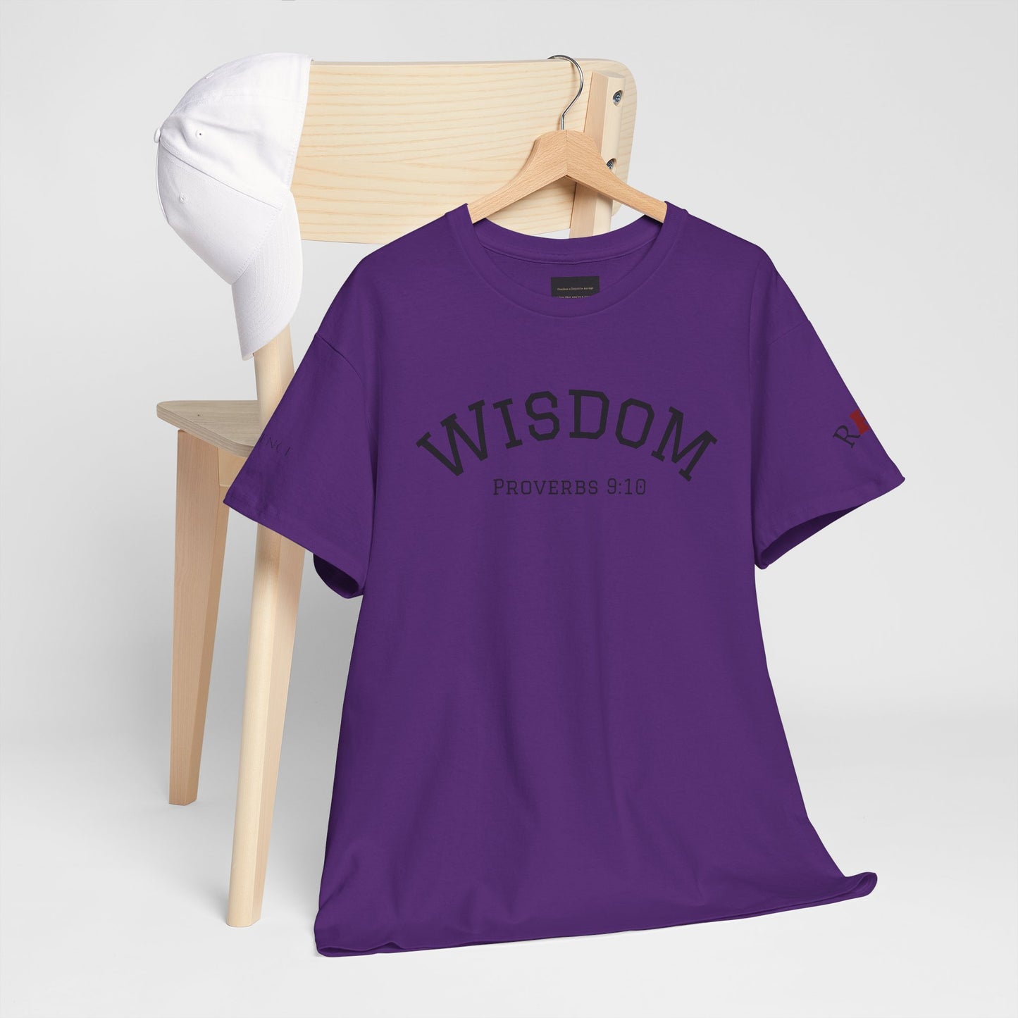 "Wisdom" Proverbs 9:10 T-shirt — "The fear of the Lord is the beginning of wisdom" Christian Scripture