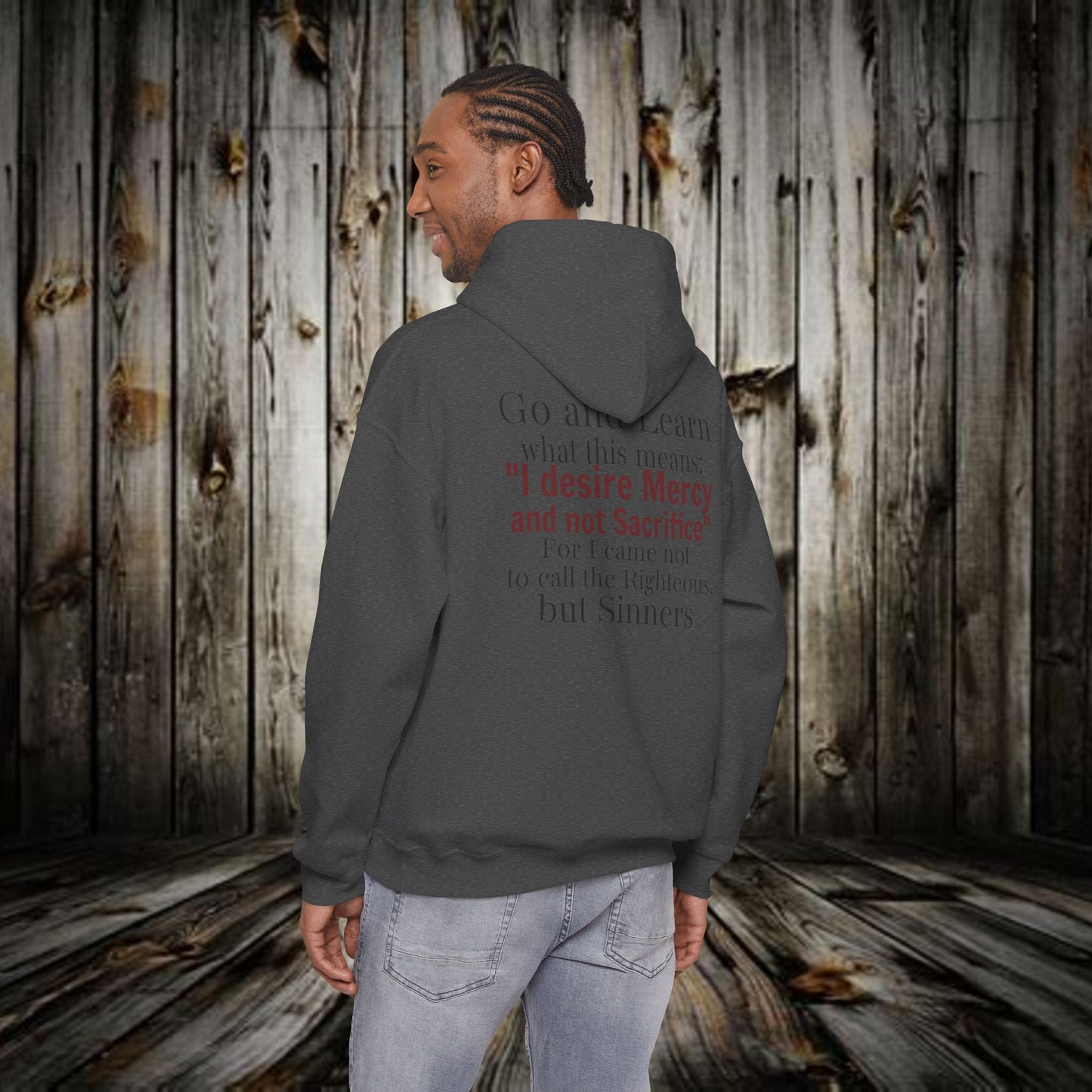 Mercy Hoodie — (Matthew 9:13) 'I Desire Mercy' Scripture Pullover