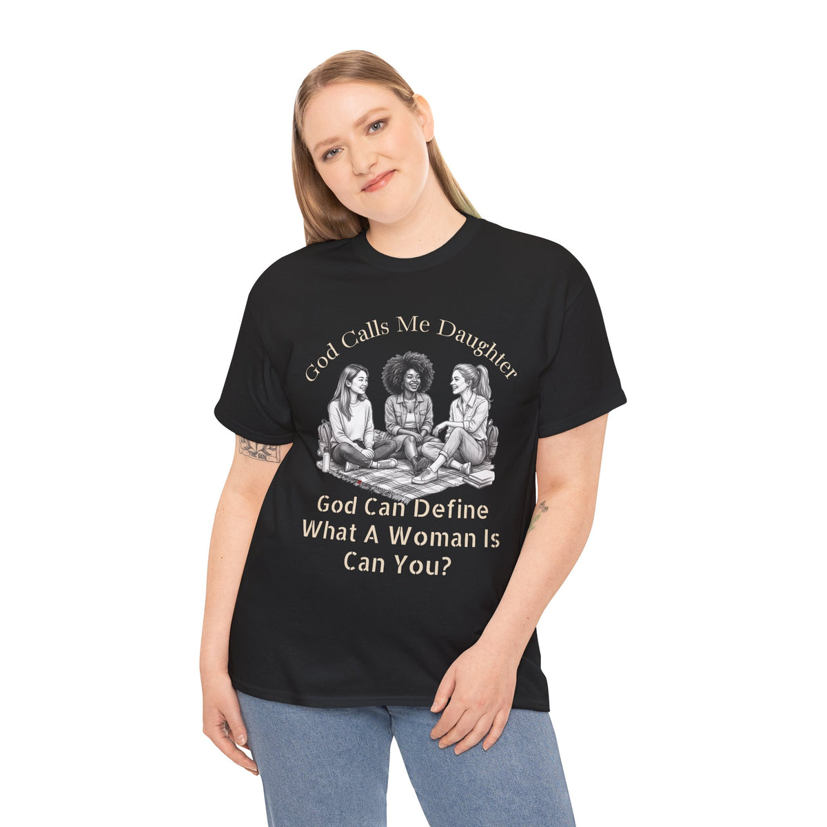 God Calls Me Daughter T-Shirt — "God Can Define What A Woman Is, Can You?" Biblical anti-woke Christian Tee