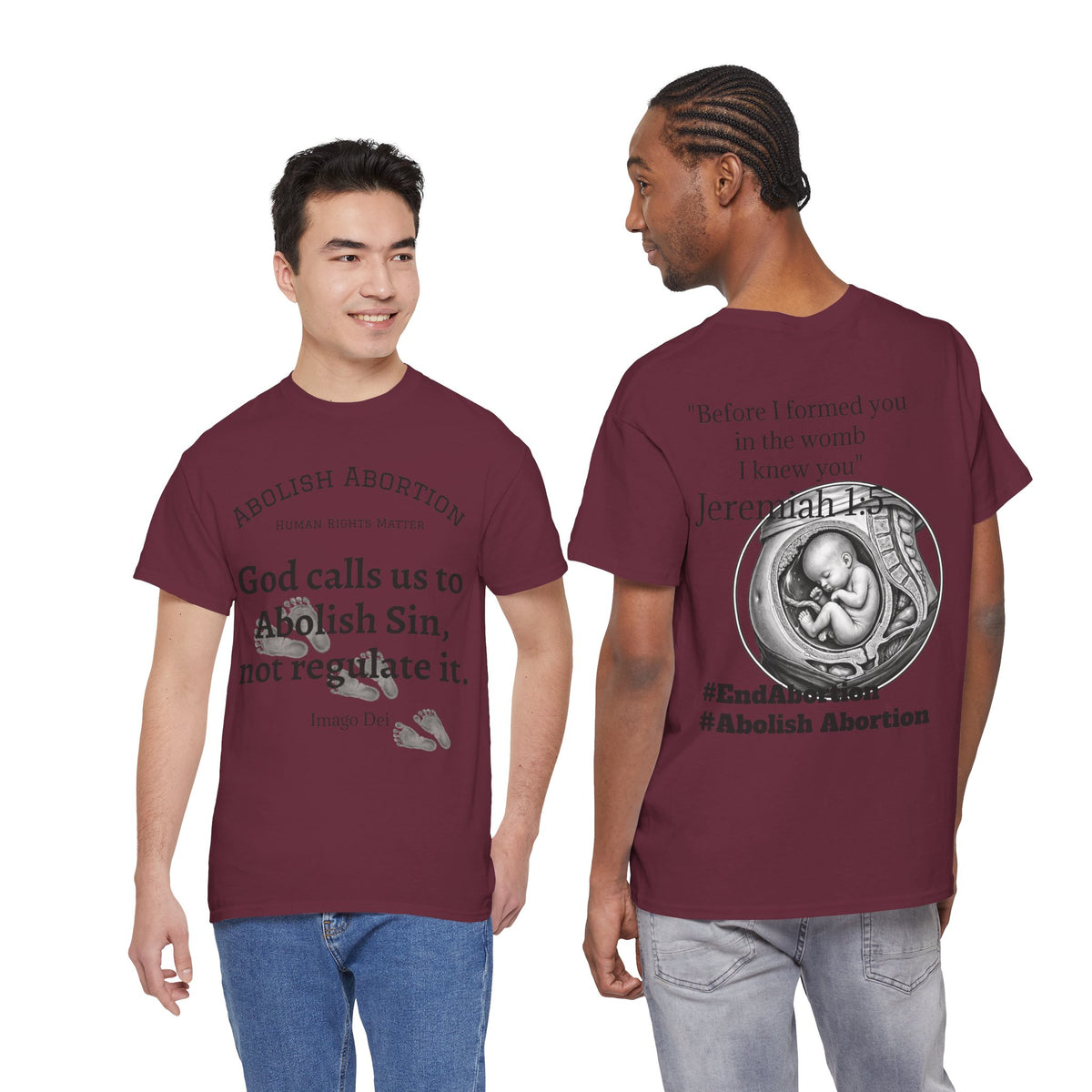 Abolish Abortion II T-Shirt — Jeremiah 1:5 Christian Message