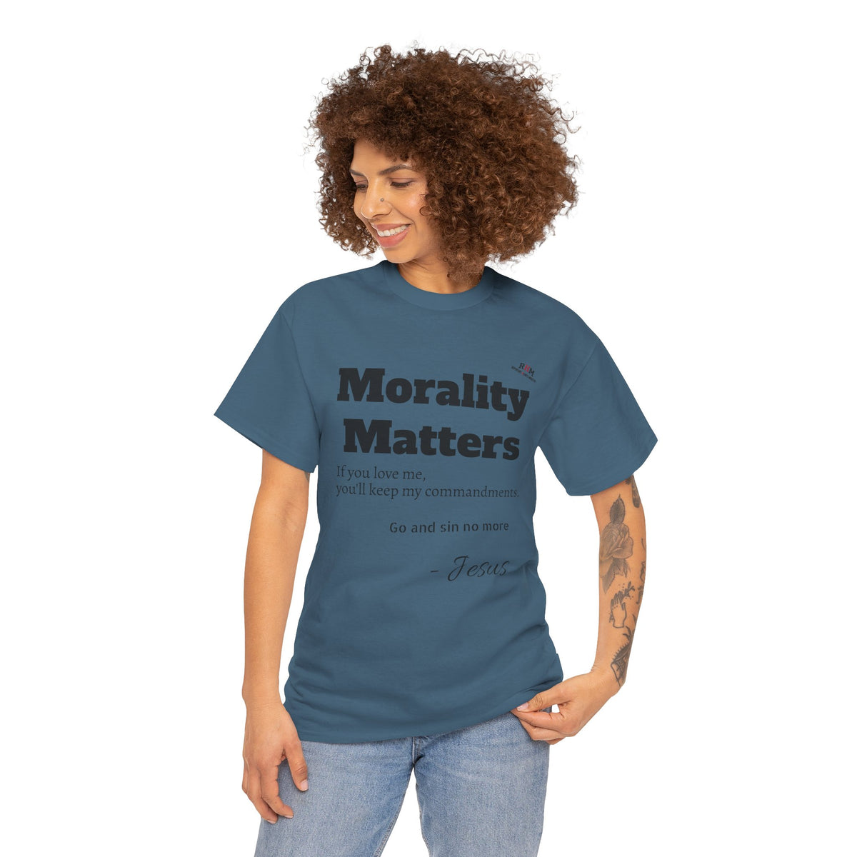 Morality Matters- Bible Scripture and John Adam's quote Unisex Heavy Cotton Tee