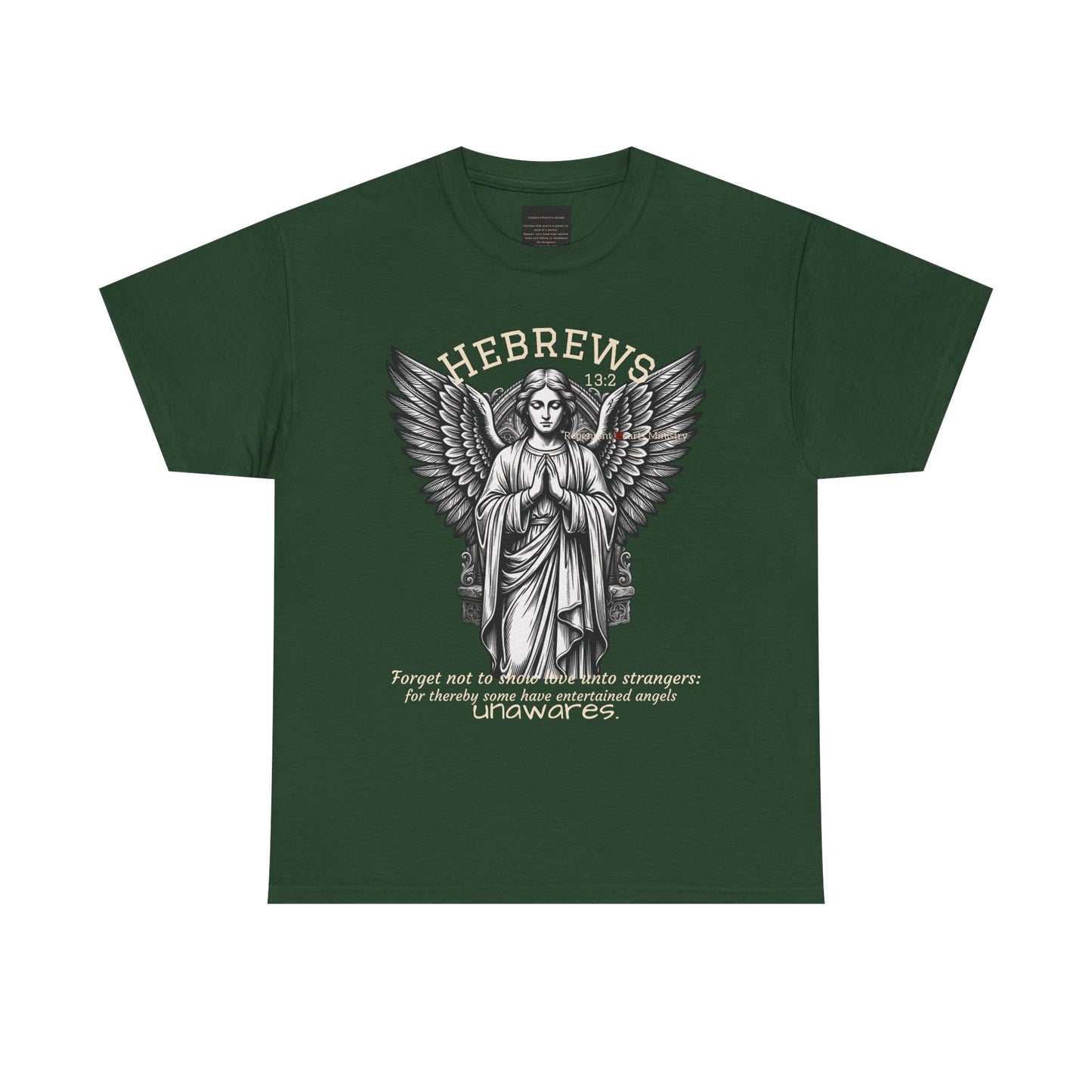 Hebrews 13:2 Angel Graphic Tee — Christian Faith Bible Verse Shirt