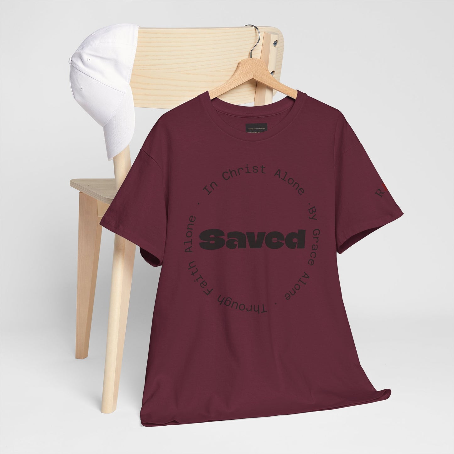 "Saved" Ephesians 2:8 T‑Shirt — Scripture back