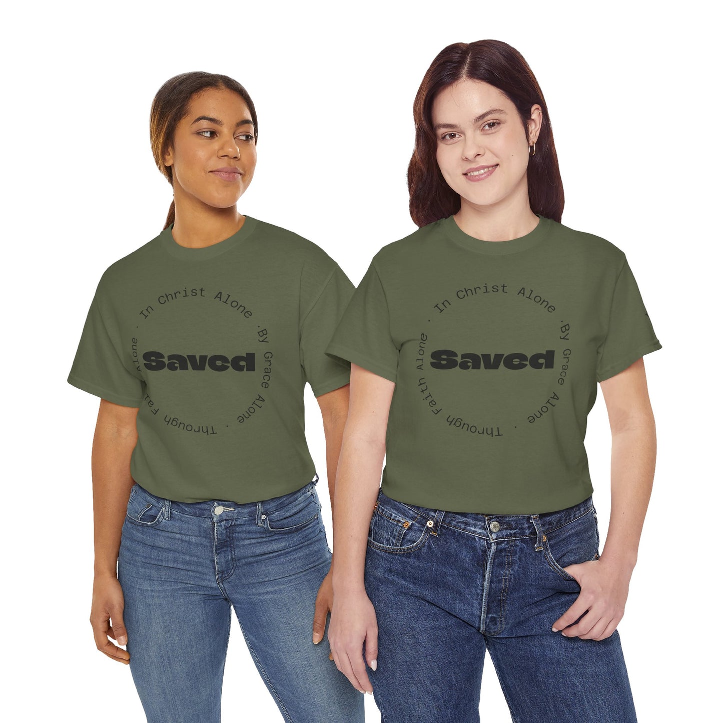 "Saved" Ephesians 2:8 T‑Shirt — Scripture back