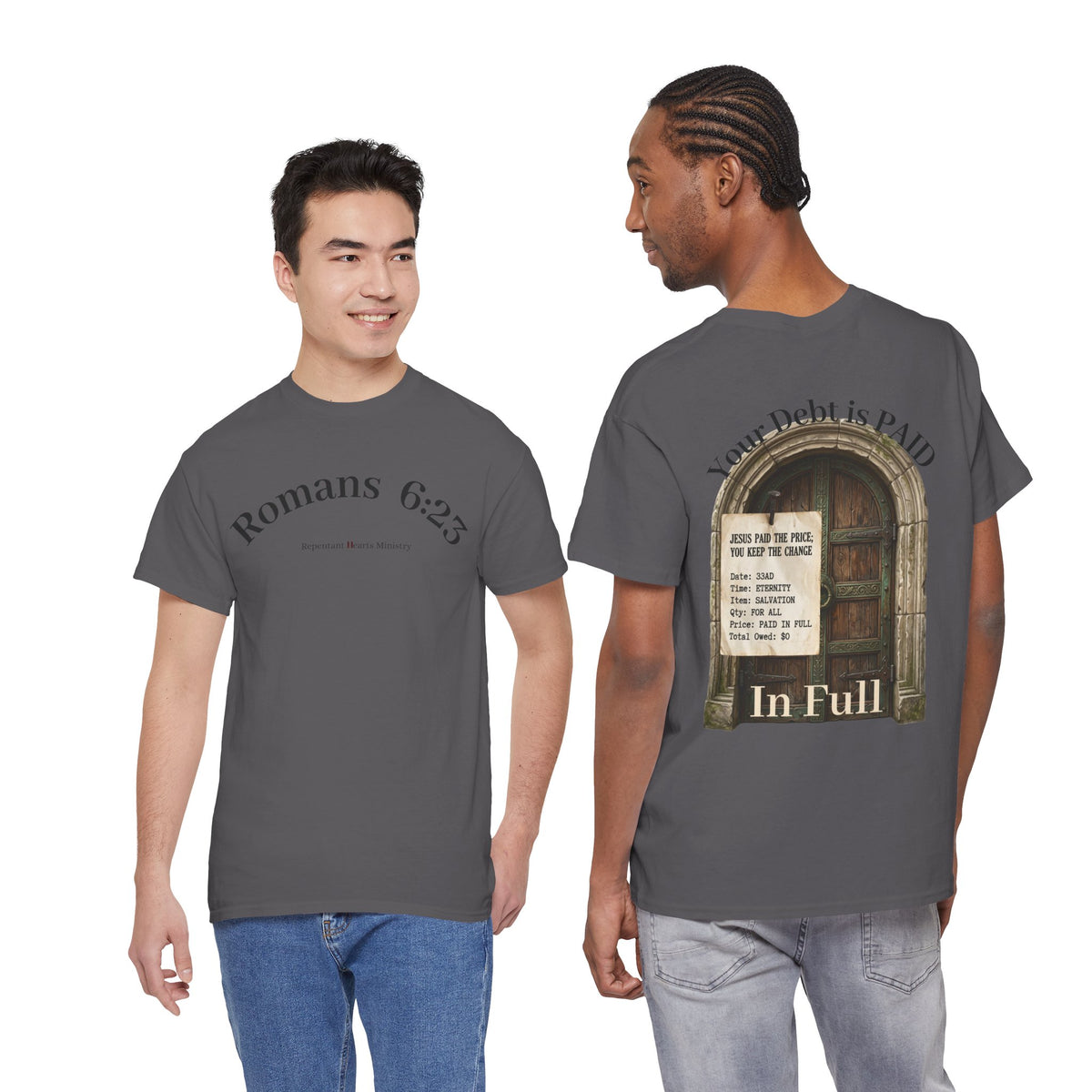 Your Debt Is Paid Romans 6:23 Inspirational- Christian Cross T-Shirt