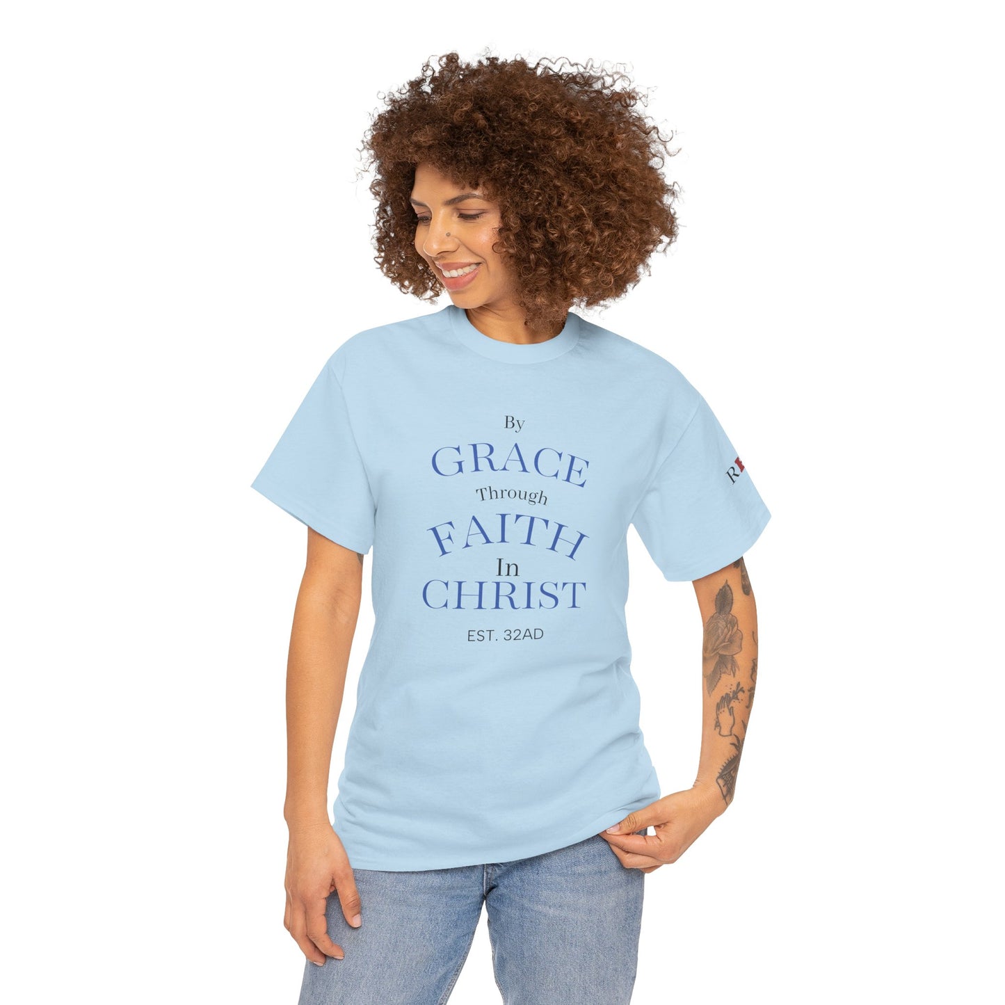 Ephesians 2:8-9 T-Shirt — "By Grace Through Faith in Christ" Christian Tee
