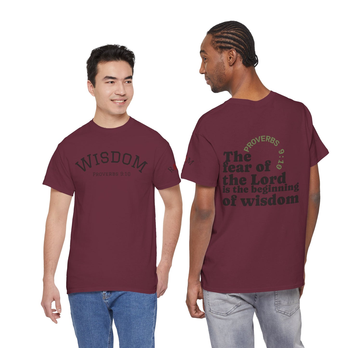 "Wisdom" Proverbs 9:10 T-shirt — "The fear of the Lord is the beginning of wisdom" Christian Scripture