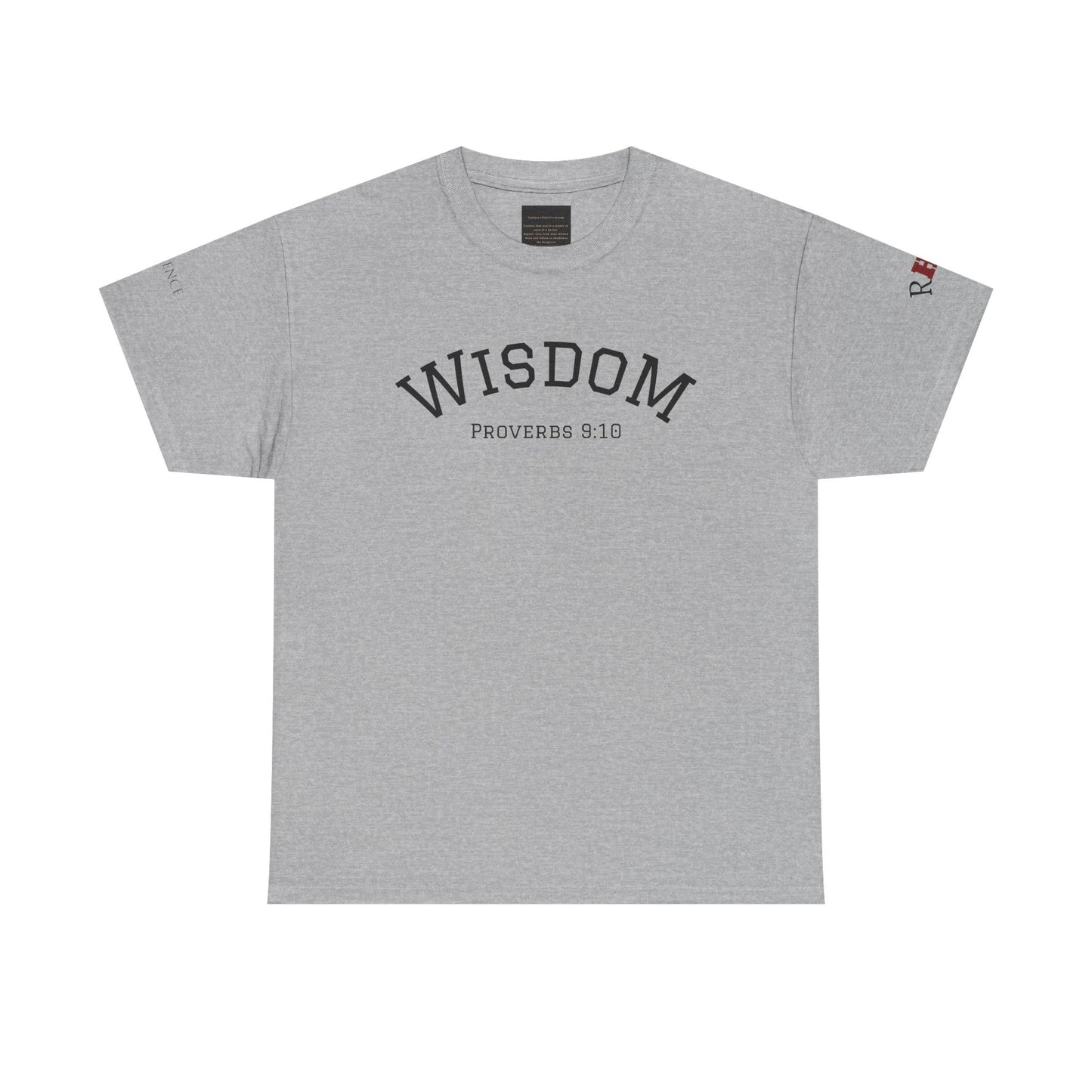"Wisdom" Proverbs 9:10 T-shirt — "The fear of the Lord is the beginning of wisdom" Christian Scripture